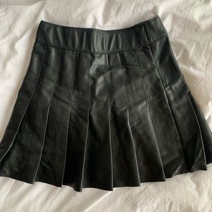 NWT Abercrombie Vegan Leather Pleated Skirt